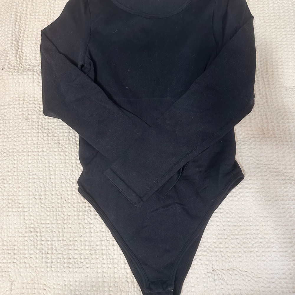 Elegant Black Long Sleeve Bodysuit